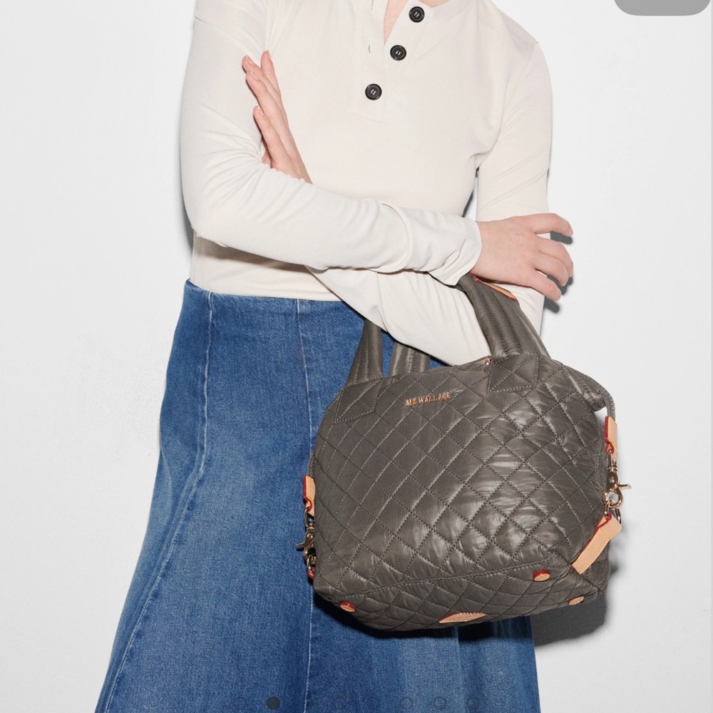 Mz Wallace Sutton Deluxe Quilted Black Tote Bag